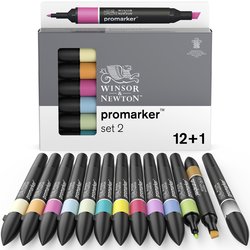 Winsor & Newton Promarker Graphic Drawing Pens 12+1 Markers Set 2